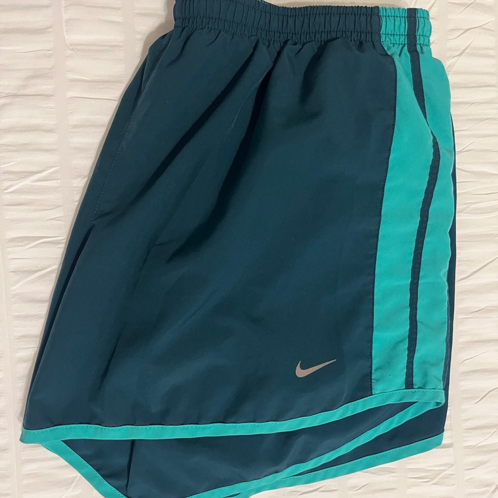 Nike Women's Dark Teal and Aqua Athletic Shorts